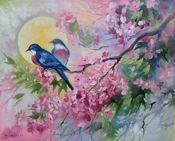 Song at dawn (Buy Painting With Sakura). Iarovoi Igor