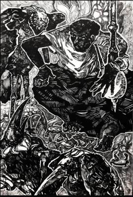 An Arab with a hookah in the port. El-Safadi Victor