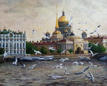 Gulls over the Neva