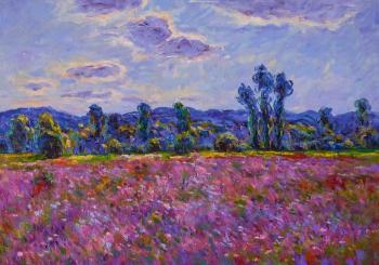 A copy of the painting by Claude Monet. Poppy Field in Giverny