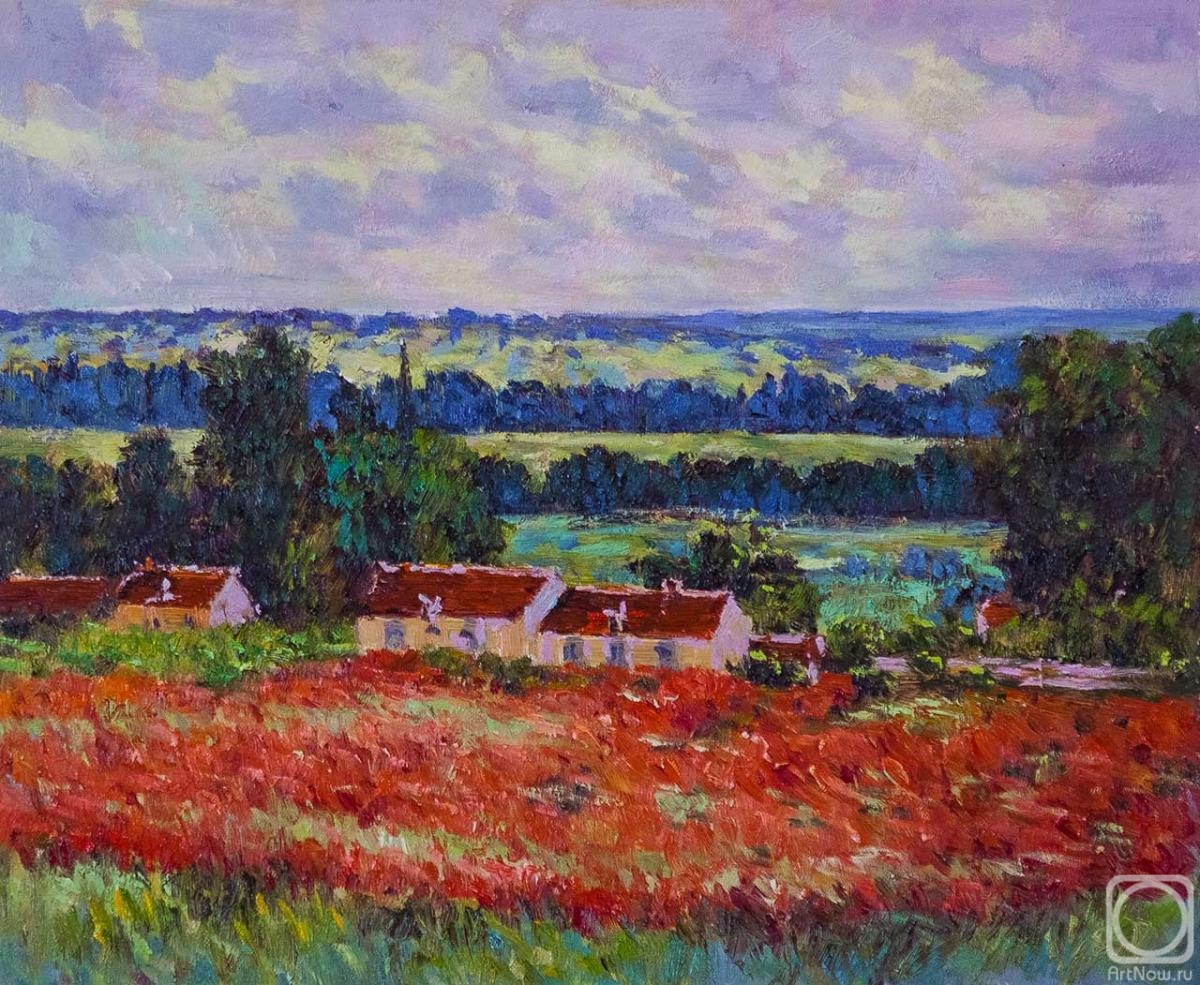 Kamskij Savelij. Copy of Claude Monet's painting. Poppy Field in Giverny