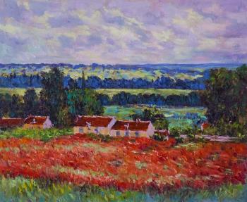 Copy of Claude Monet's painting. Poppy Field in Giverny