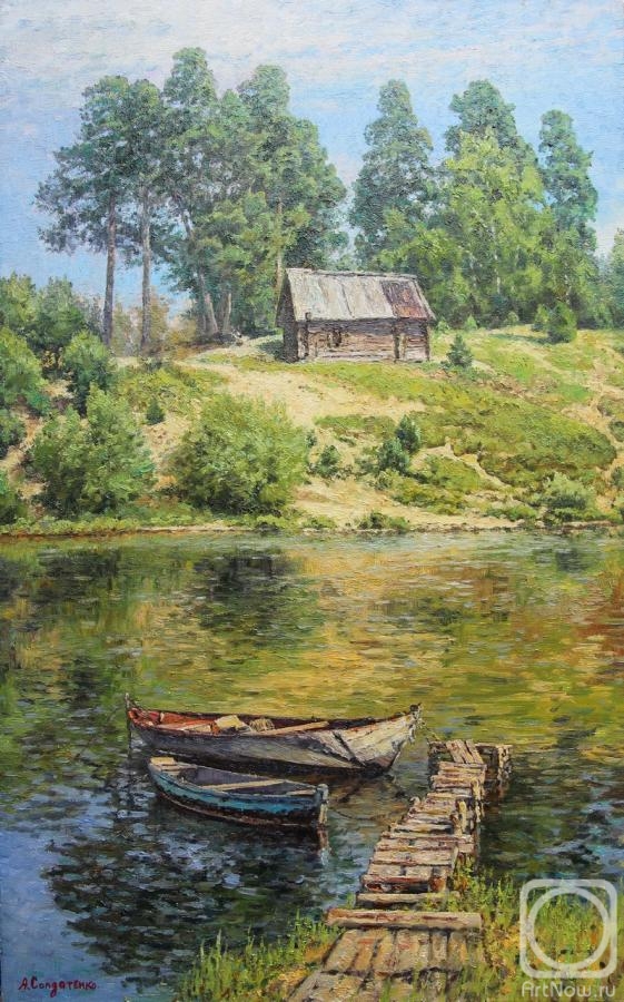 Soldatenko Andrey. Summer day, Boats and a house
