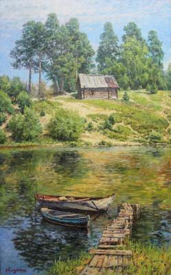 Summer day, Boats and a house. Soldatenko Andrey
