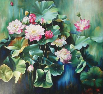 Very beautiful flower blooms (Painting With Lotuses). Rostovskaia Nataly