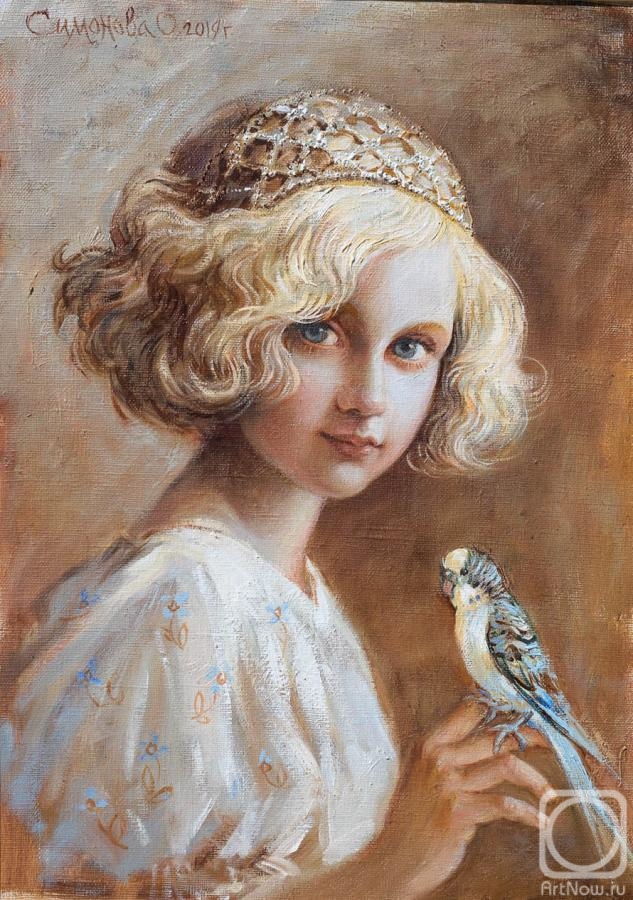 Simonova Olga. The girl with a parrot