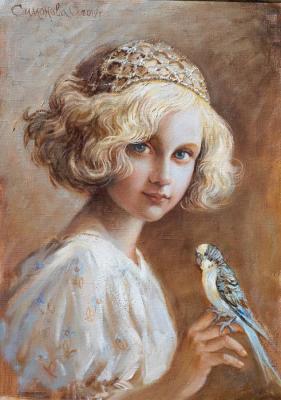 The girl with a parrot (A Picture In Retro Style). Simonova Olga