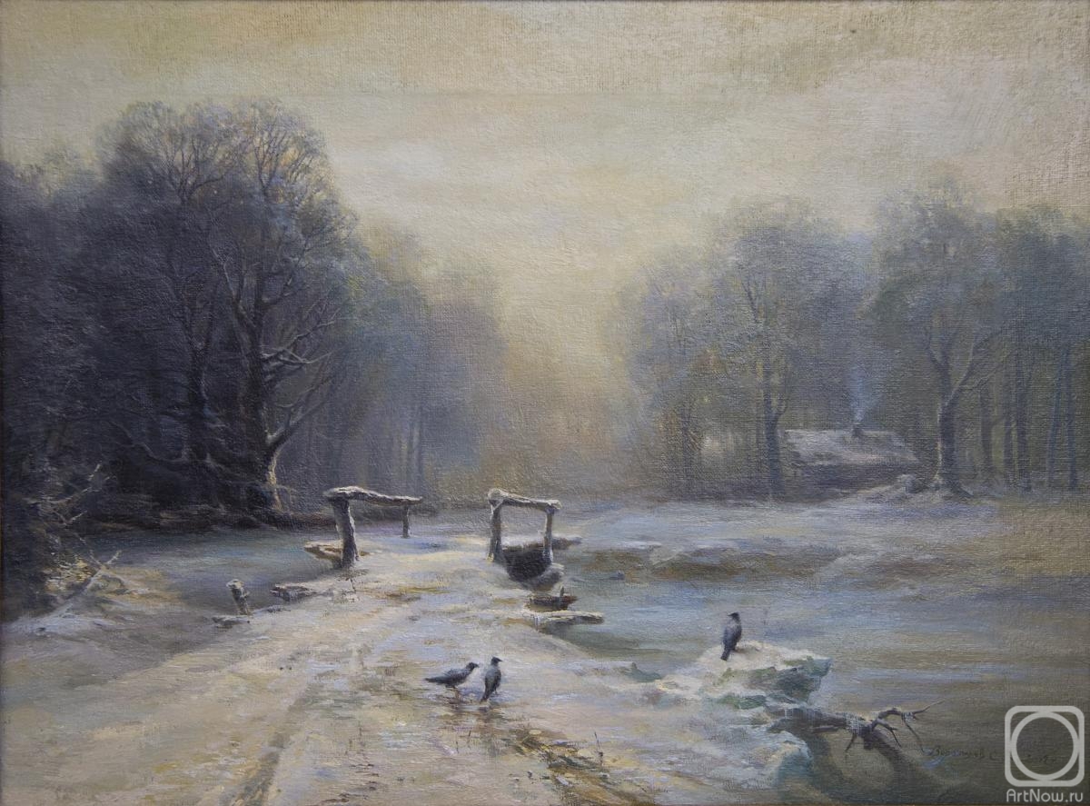 Vorotilov Sergei. Winter landscape with crows