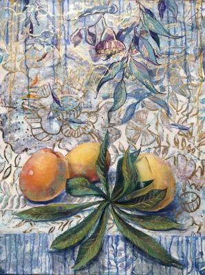 Still life with peaches (Painting Mastihinom). Pavlova Ekaterina