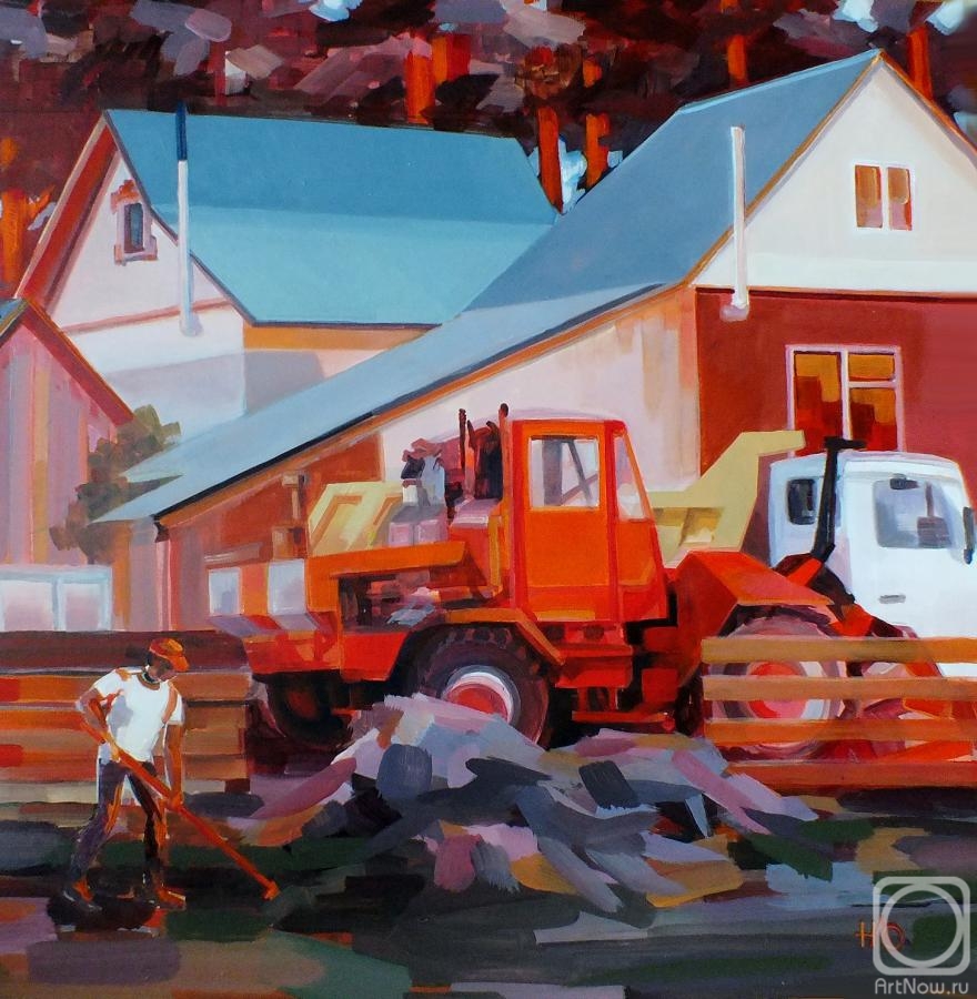 Odnolko Natalia. Red tractor