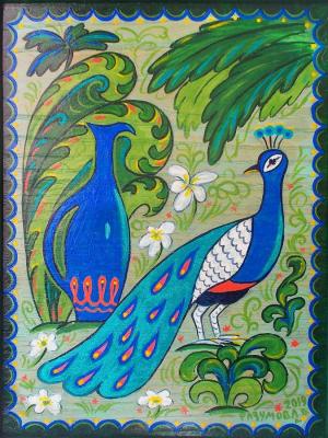 Pitcher and peacock (Oriental Theme). Razumova Lidia