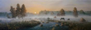 Fog on the river. Repnikov Andrei