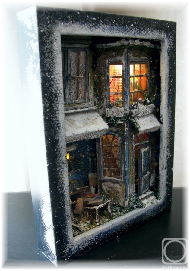 Shurshakov Igor. Miniature panel "The first snow on the Rhone"