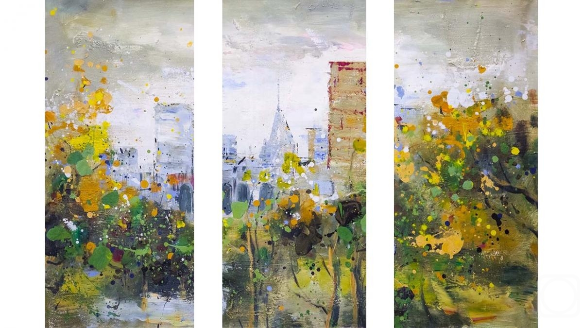 Wenger Daniel. In Central Park. Sketches. Triptych