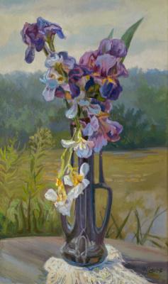 Irises by the pond (  ). Panov Eduard