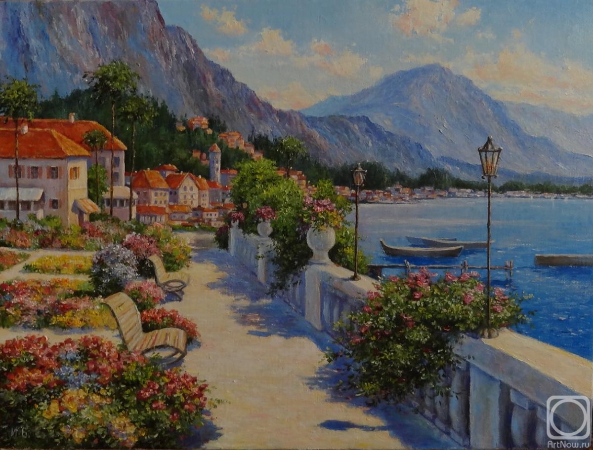 Borisova Irina. Town on Lake Como