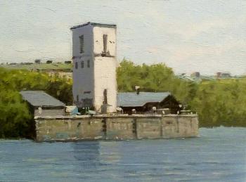 Old pier on the Moskva River