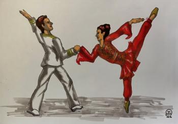 Dancers (sketch). Lukaneva Larissa