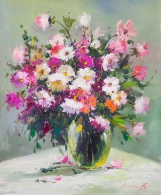 Bouquet of wild flowers in a vase. Vlodarchik Andjei