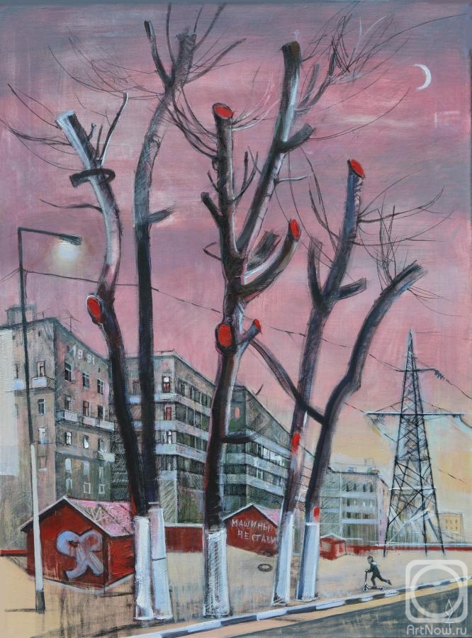 Lutokhina Ekaterina. Evening in a residential area