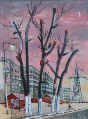 Evening in a residential area (Felled Trees). Lutokhina Ekaterina