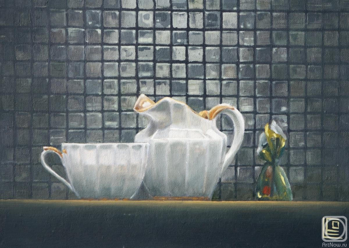 Soloviev Leonid. Still life with cup and milk jug