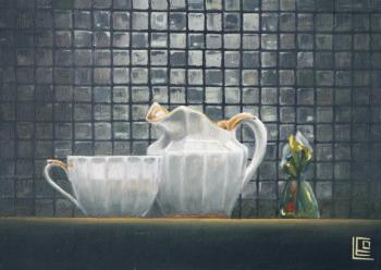 Still life with cup and milk jug