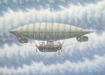 Flight on a cloudy day (Acrylic On Paper). Aleynik Alexey