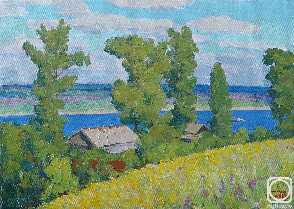Panov Igor. Village near the Volga