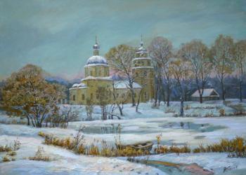 The temple at the winter pond. Panov Eduard