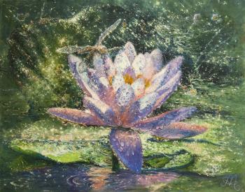 Water lily and dragonfly. Abramova Anna
