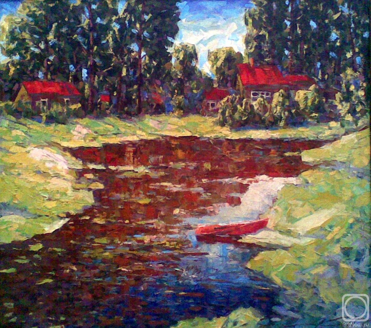 ������� ������ �� ������. ����� ���������. The red boat