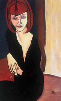 Mini self-portrait based on Modigliani