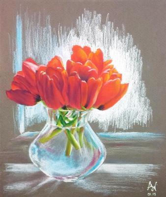 Scarlet tulips. Juravok Weronika