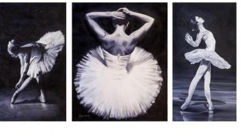 Elegant World of Ballet. Triptych. Gomes Liya