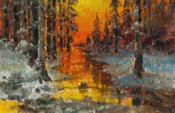 Fiery sunset, sketch. Kremer Mark