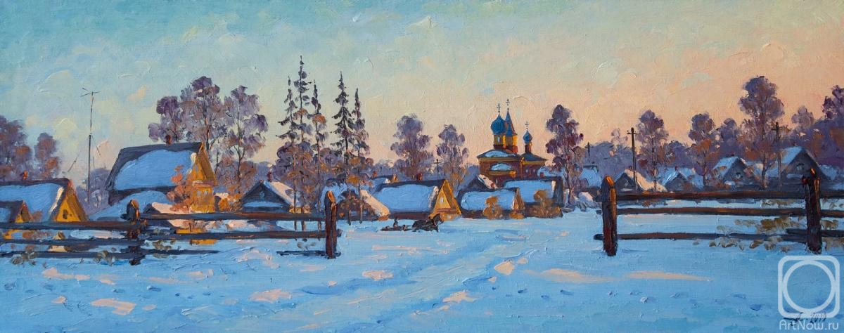Alexandrovsky Alexander. Zayanie Village. Winter evening