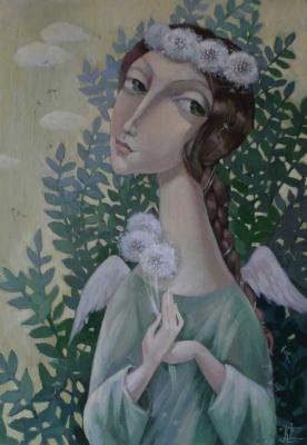 Angel with dandelions