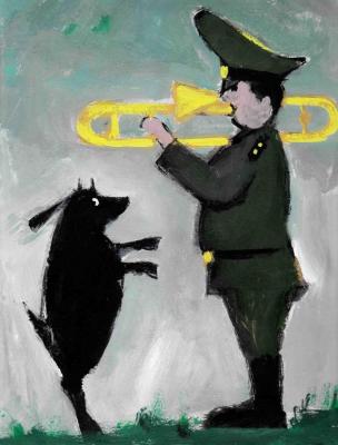 An ensign with a goat and a trombone. Shpak Vycheslav