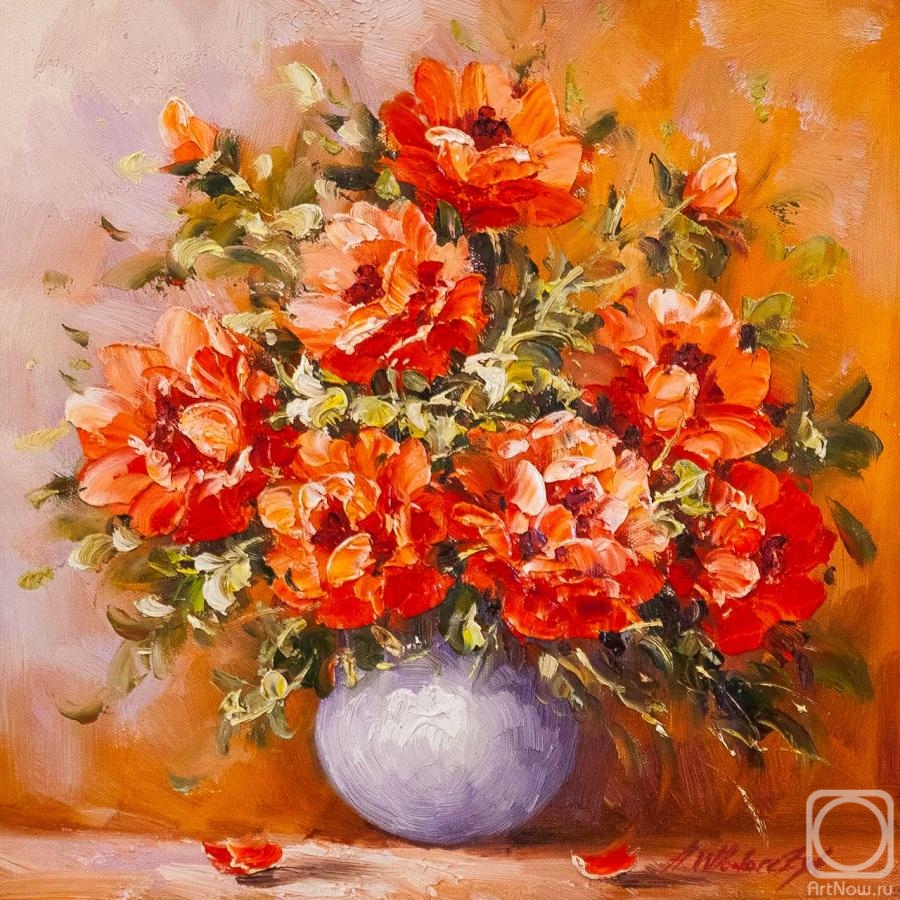 Vlodarchik Andjei. Garden poppies in a vase