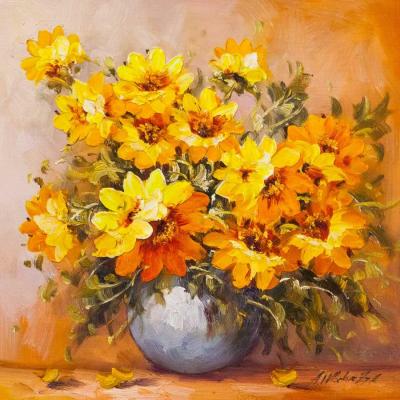 Suns-Sunflowers N4 (Oil Painting With Sunflowers). Vlodarchik Andjei