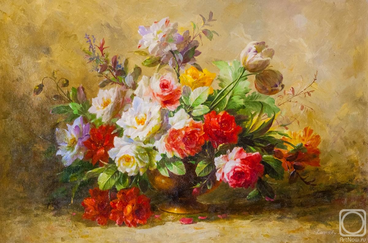 Kamskij Savelij. Bouquet of roses in modern style N8