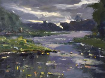 Pond with water lilies (Painting With A Thunderstorm). Gavlina Mariya