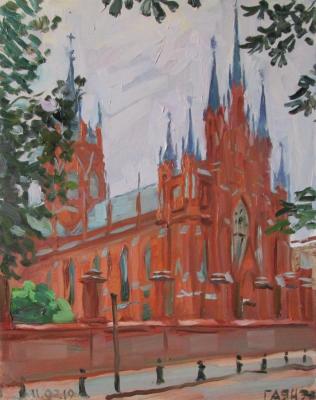 Catholic Cathedral on Malaya Gruzinskaya Street in Moscow (Gothic Cathedral). Dobrovolskaya Gayane