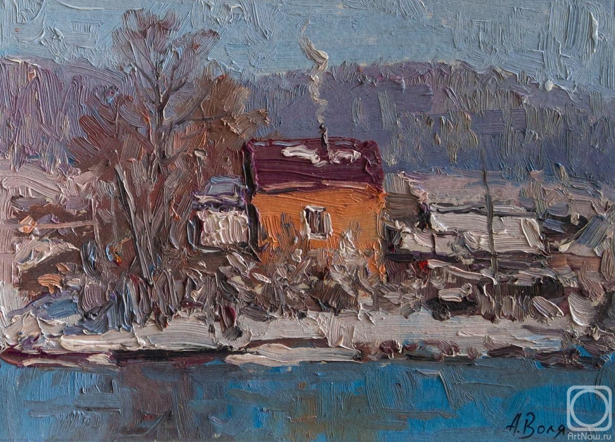 Volya Alexander. House at the river, sketch