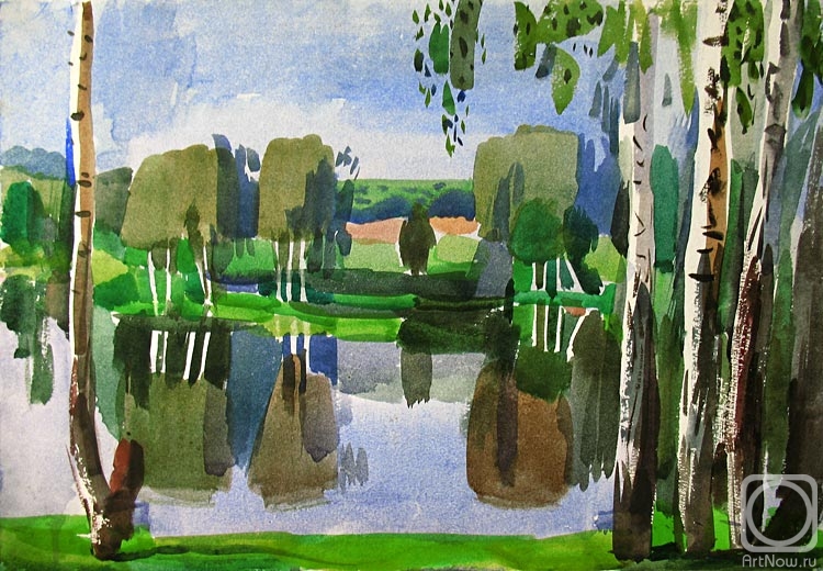Yudaev-Racei Yuri. Birch-trees above the Lake. Bulatnikovo