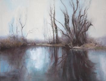 Morning fog (Oil Painting Autumn Morning). Soloviev Leonid