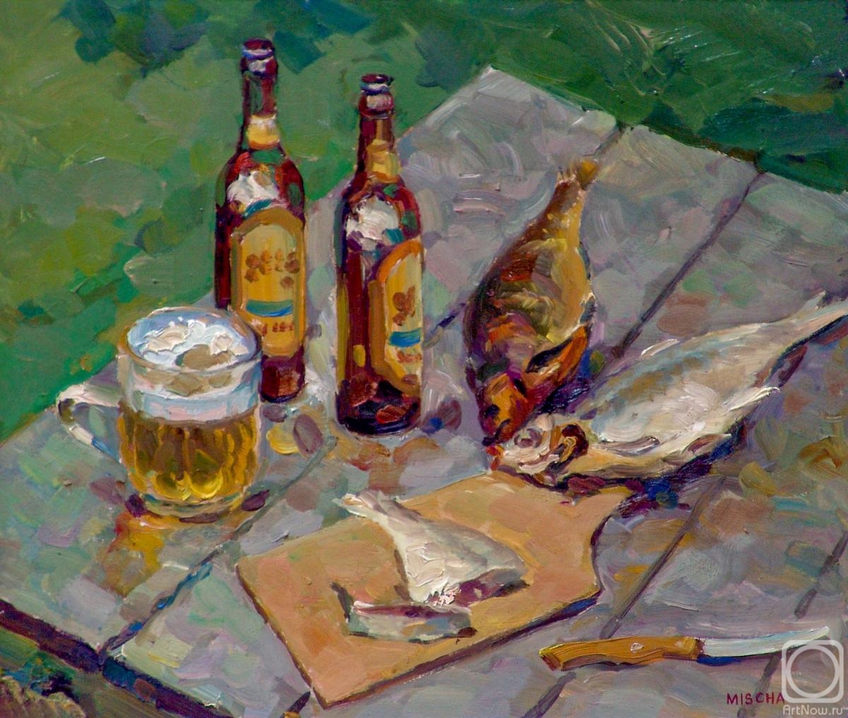 Grigoryan Mike. Still life Beer and fish