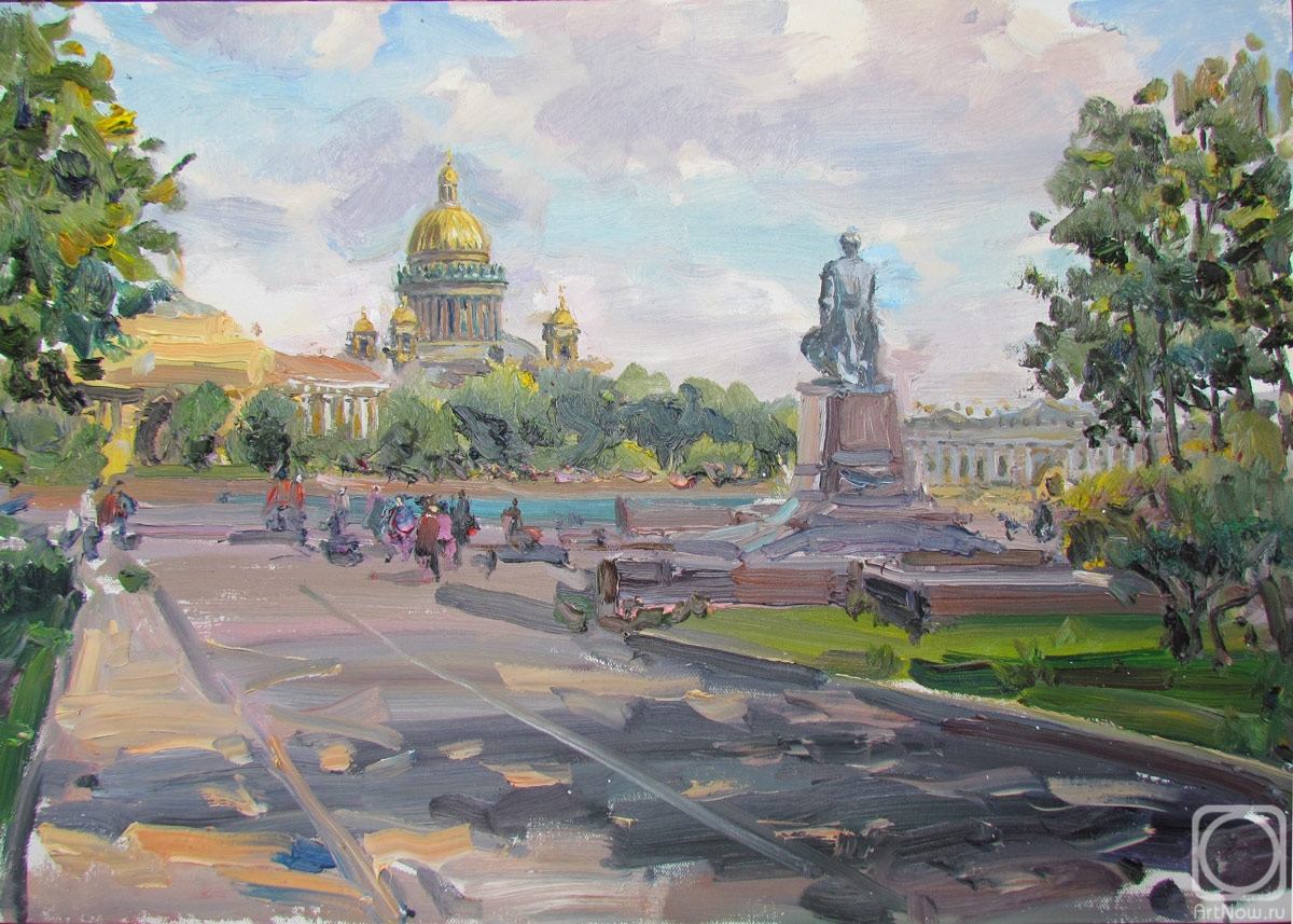 Krivenko Peter. View of St. Isaac's Cathedral from Vasilievsky island