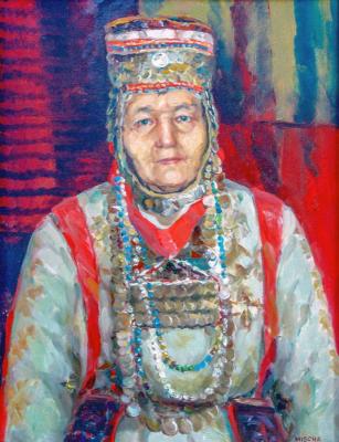 The woman in the Chuvash national costume